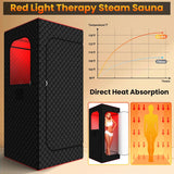 Infrared Home Steam Sauna Box, Portable Personal Full Body Sauna Spa Tent at Home for Relaxation with 660nm Red Light Therapy Lamp, 3L Steamer, Folding Chair, 15 Levels A129-B0F1CRLTQY