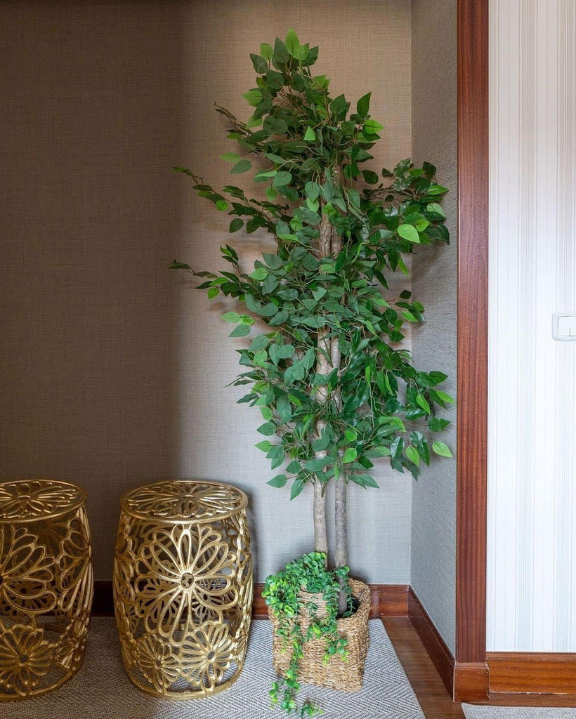 Fake Ficus Tree 6 FT Lifelike Faux Plant Decor