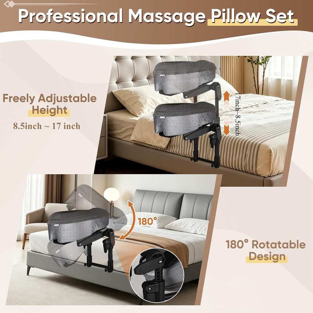 Massage Headrest for Bed, Height-Adjustable Bed Massage Head Holder, Home Massage Kit, Face Down Pillow After Eye