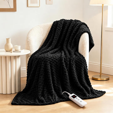 Heated Throw Blanket Electric Blanket 50x60, Sherpa Flannel Fleece