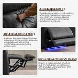 Power Reclining Loveseat with Adjustable Headrest, Home Theater Seating with LED Light/Armrest Storage
