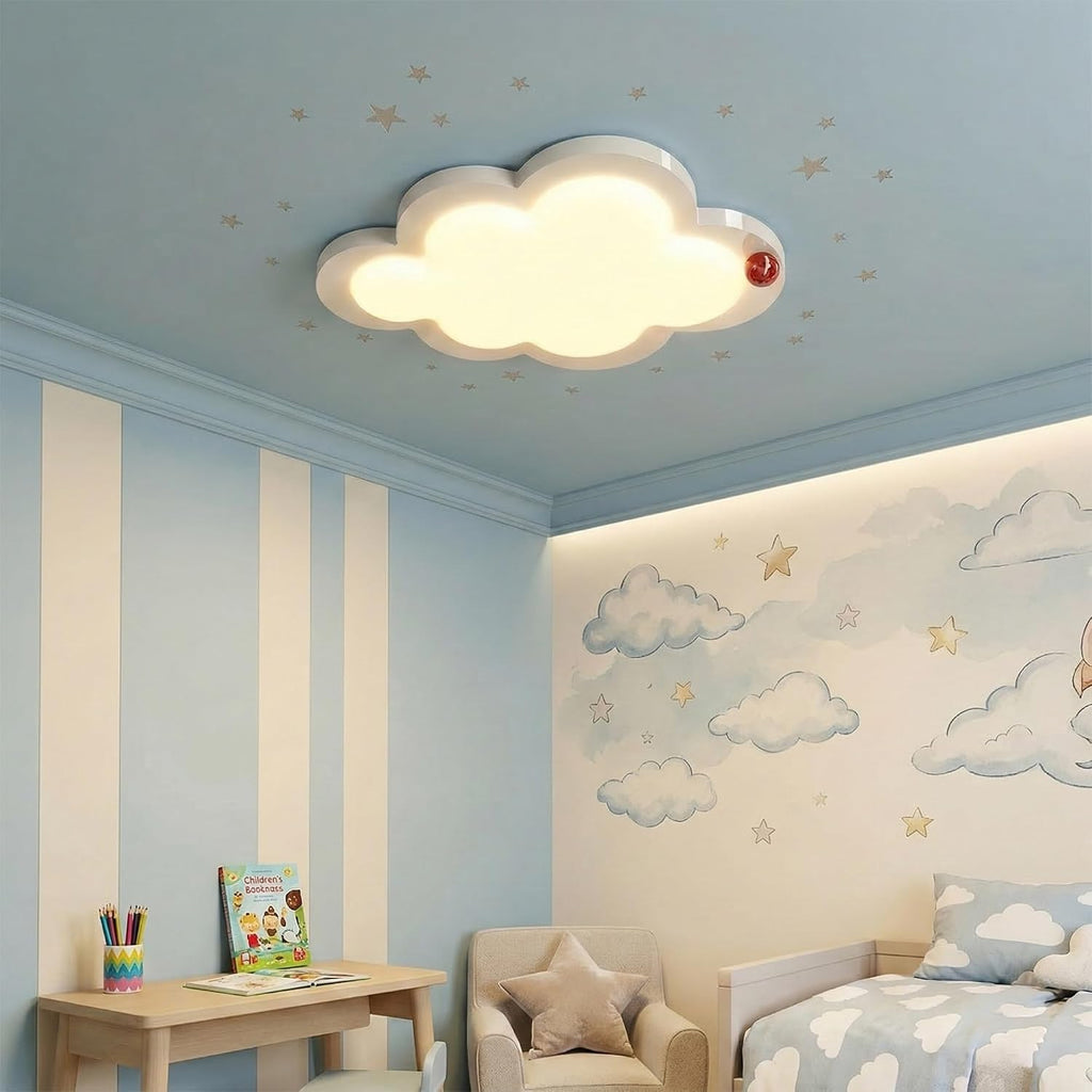 Modern Cloud Ceiling Light, Creamy White Flush Mount Light Fixture, Minimalist LED Ceiling Lamp, Nordic Style
