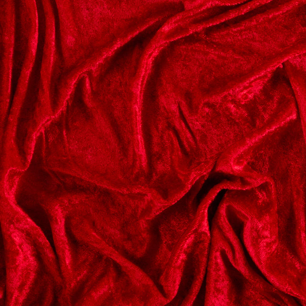 Panne Velvet Velour Red, Fabric by the Yard