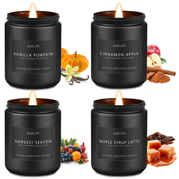 Fall Candle Set Scented, Soy Wax, 4 Pack 28 oz