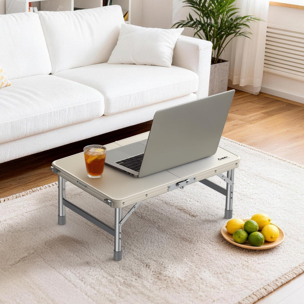 2 ft Small Folding Table, 3 Adjustable Height for Camping, 23" X 16"