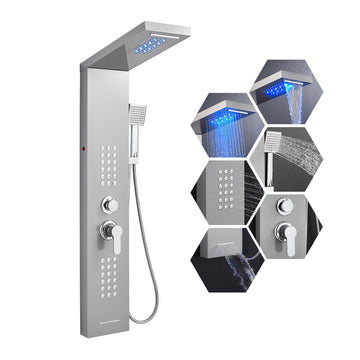 Rainfall LED Shower Panel - 5 in 1 Full Body Shower Tower System