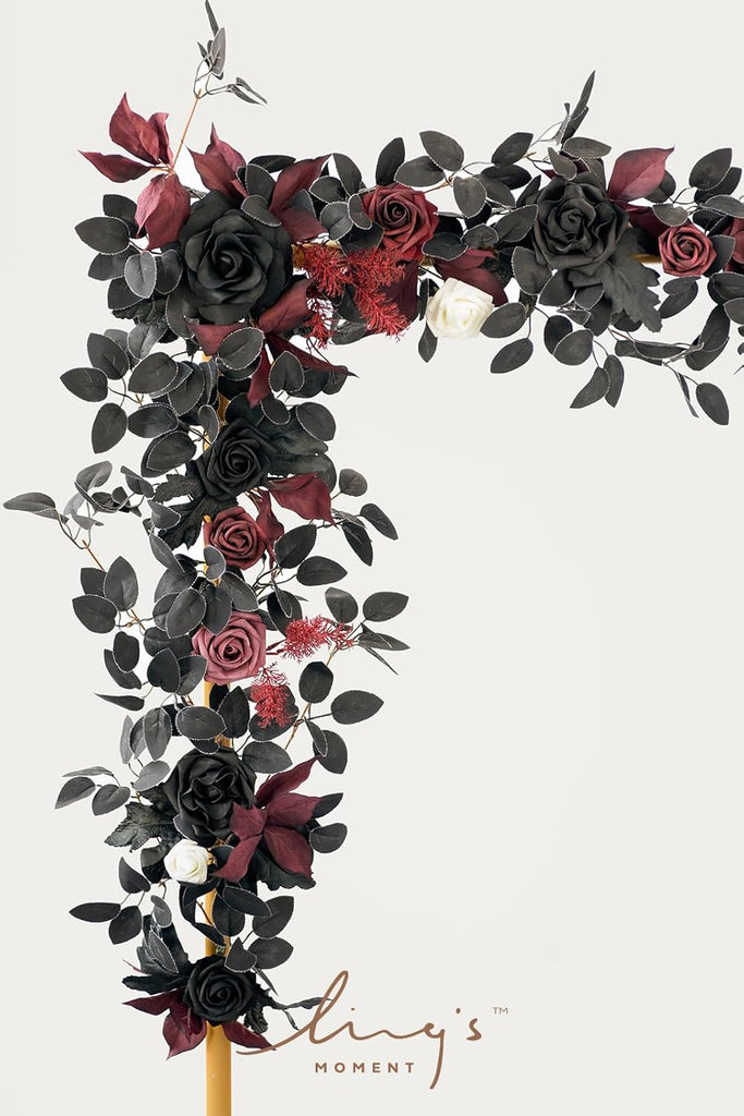 5 FT Black Artificial Flower Garland