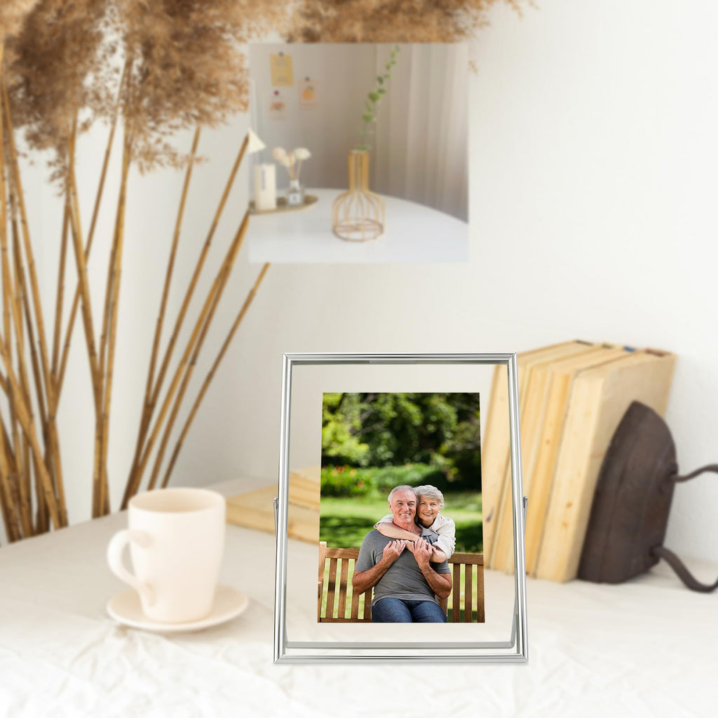 Silver Floating Frame, 6"x8", Vertical, Set of 2