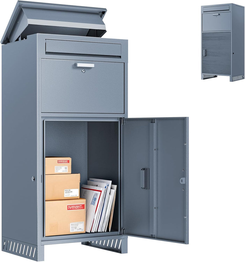 Package Delivery Boxes Drop Boxes with Secure Storage - Balck