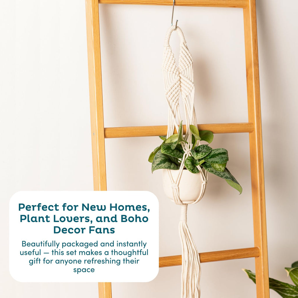 6-Pack Macrame Plant Hangers with 12 Hooks - Hanging Planters for Indoor Plants, Boho Macrame Hangers Indoor Outdoor