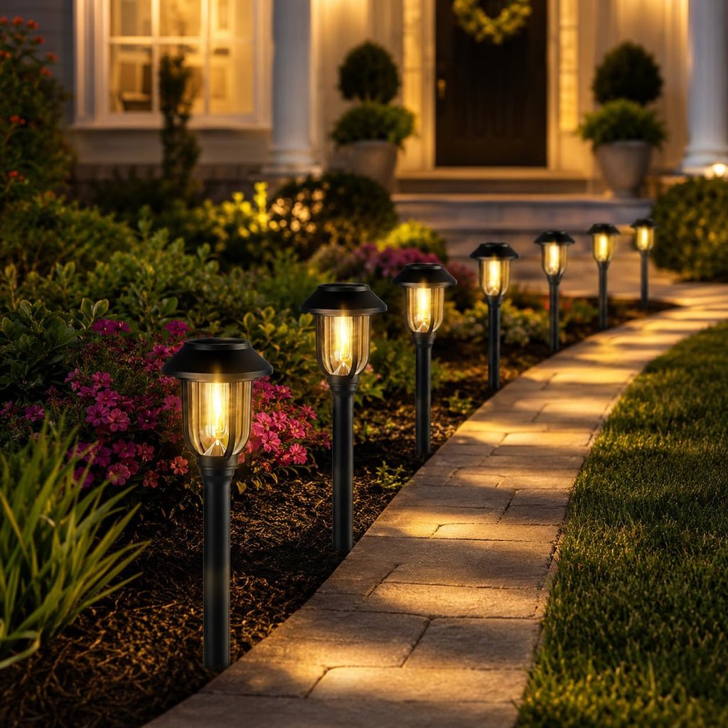 Solar Pathway Lights Outdoor 12 Pack,Warm White Solar Lights Walkway