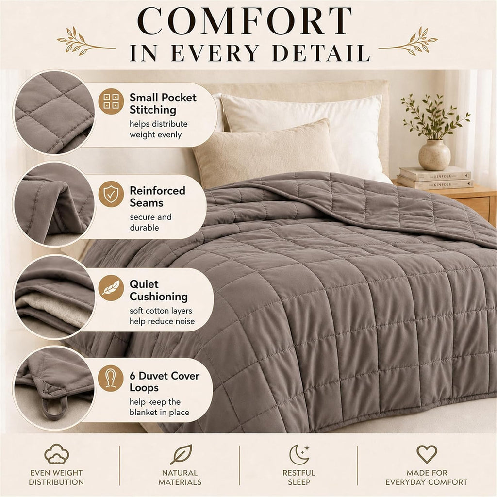 Weighted Blanket for Adults(41"x60",5lbs, Grey) Soft Cooling Heavy Blanket for Sleeping, Breathable Blanket with