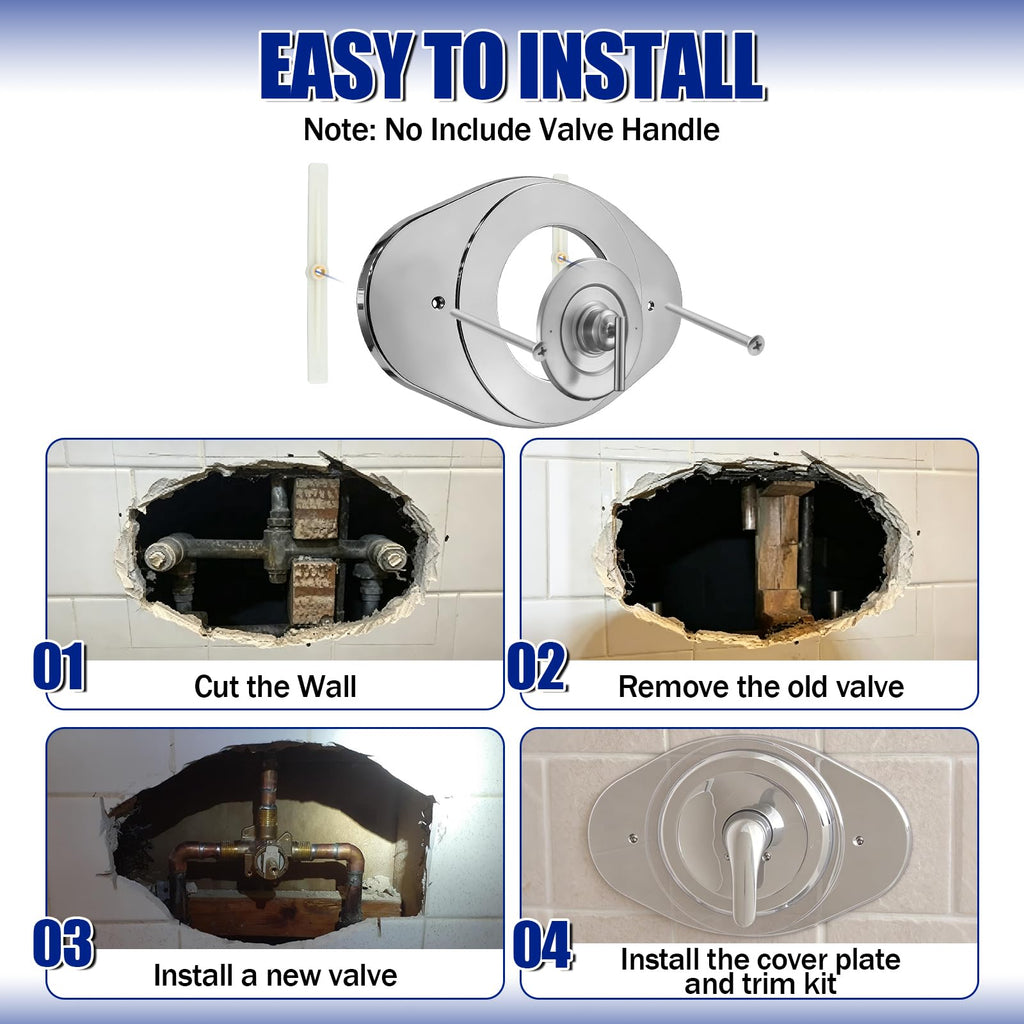 Universal Shower Renovation Cover Plate, Effortless Bathroom Upgrade