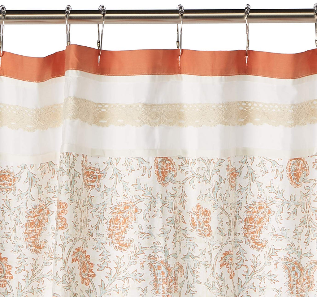 Shabby Chic Cotton Fabric, 72"x72", Coral