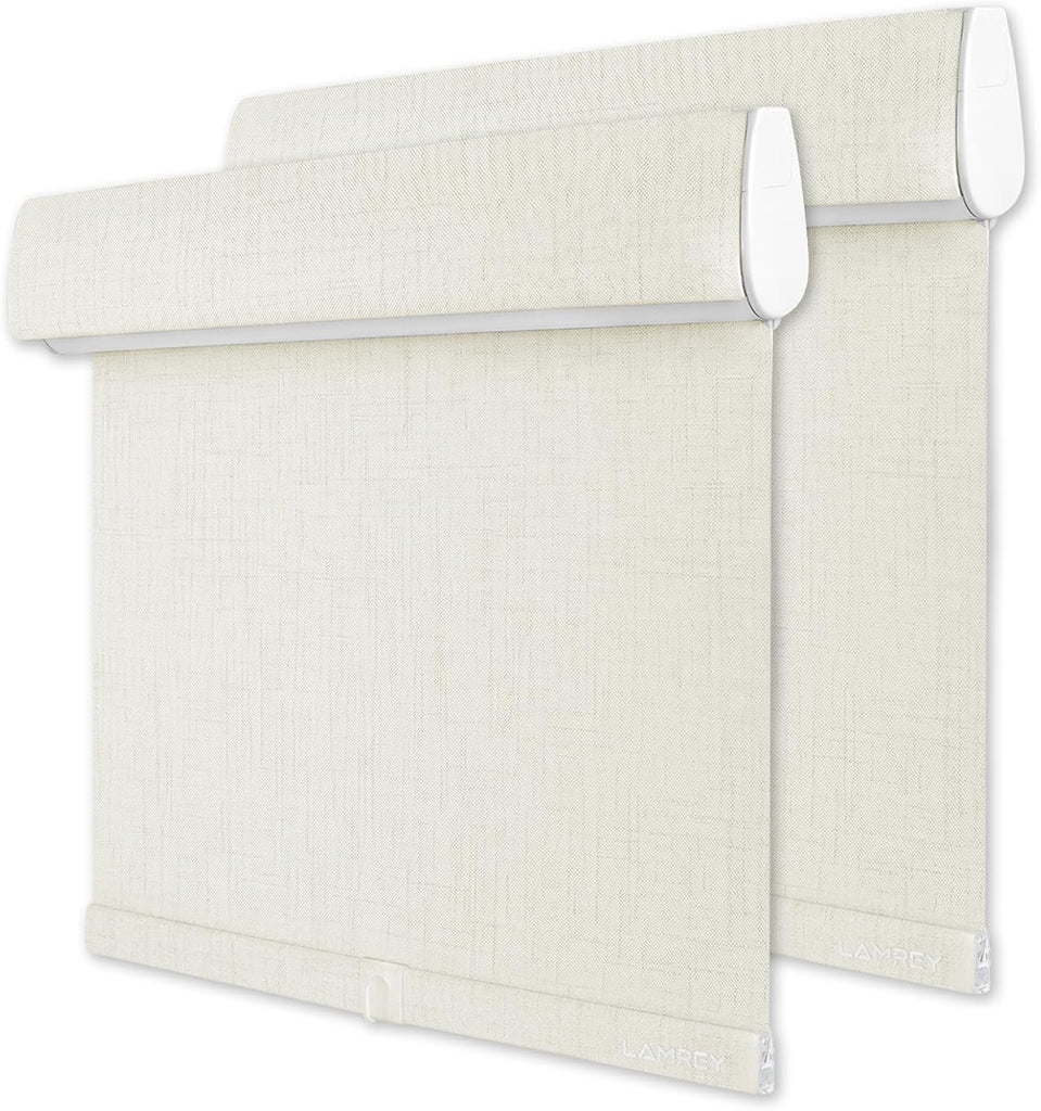 Cordless Blackout Roller Shades, 100% Light Blocking Linen Window Blinds, No Tools Inside Mount, Thermal Insulated