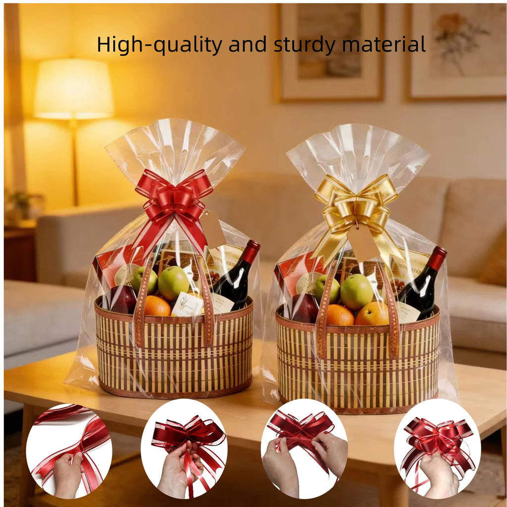 6 Set Baskets for Gifts Empty Bulk Large Woven Bamboo Gift Basket Empty