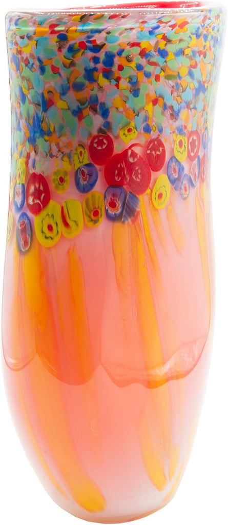 AV22246 Art Glass Vase 13.75" Tall Salt Creek Handcrafted Murano-Style Vase Décor, Living Room, Bed Room, Home