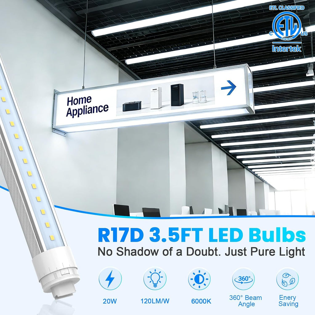 360 Degree T8 T10 T12 3.5ft 28w LED Tubes, 4-Pack