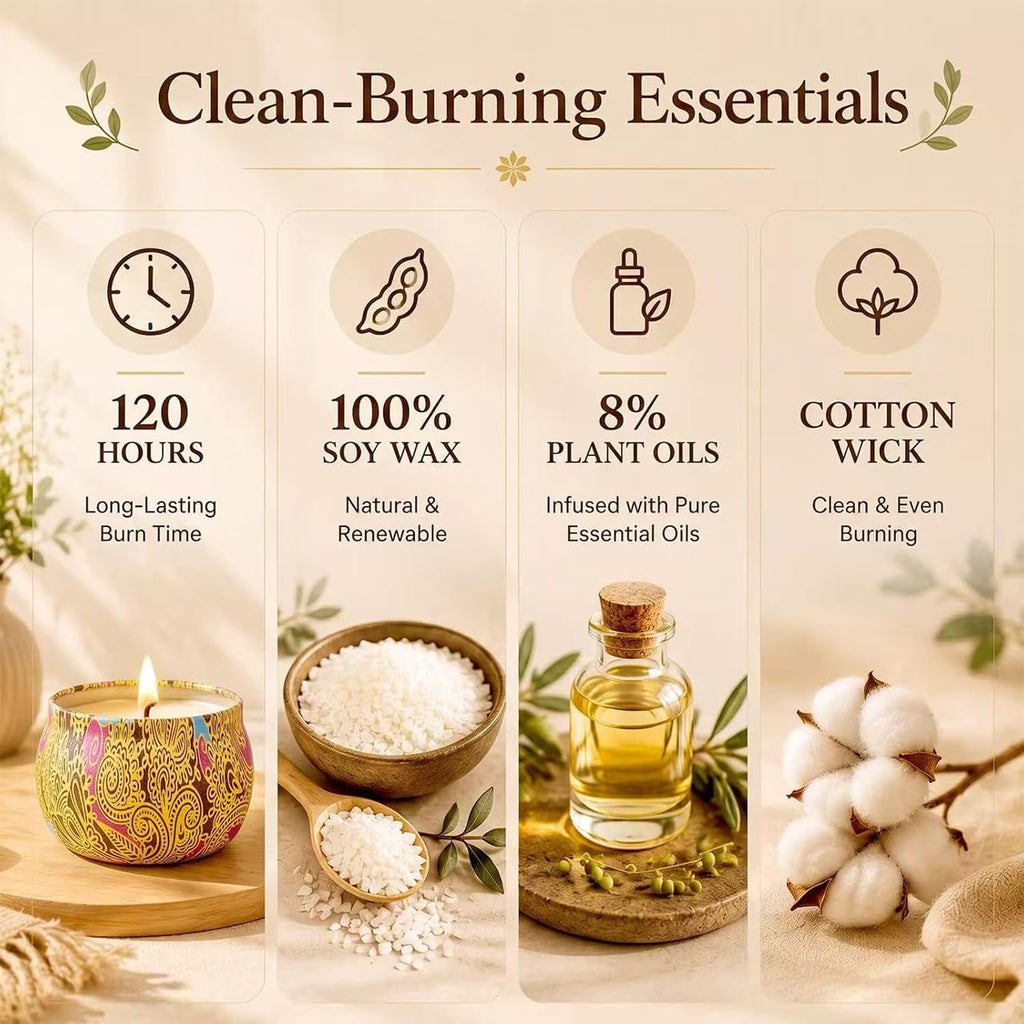 Scented Candles for Women, 4 Pack Candle Gift Set with Magnetic Gift Box - Set of 4