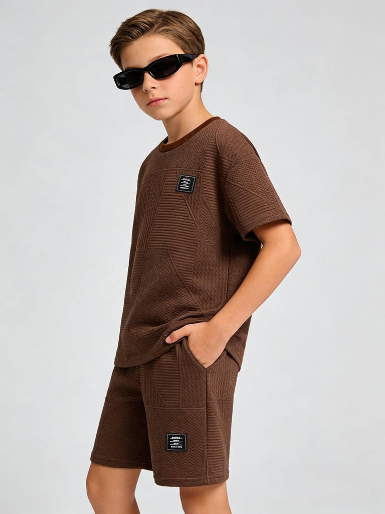 Tween Boys Clothes Summer Short Sleeve Top & Shorts Set Piece Casual Outfit