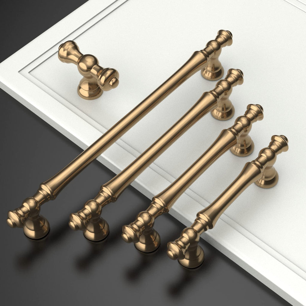 10 Pack Champagne Bronze Cabinet Pulls 6.3"
