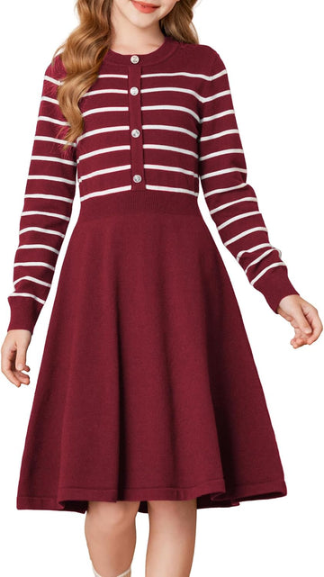 Girls Sweater Dresses Long Sleeve Fall Winter Dress