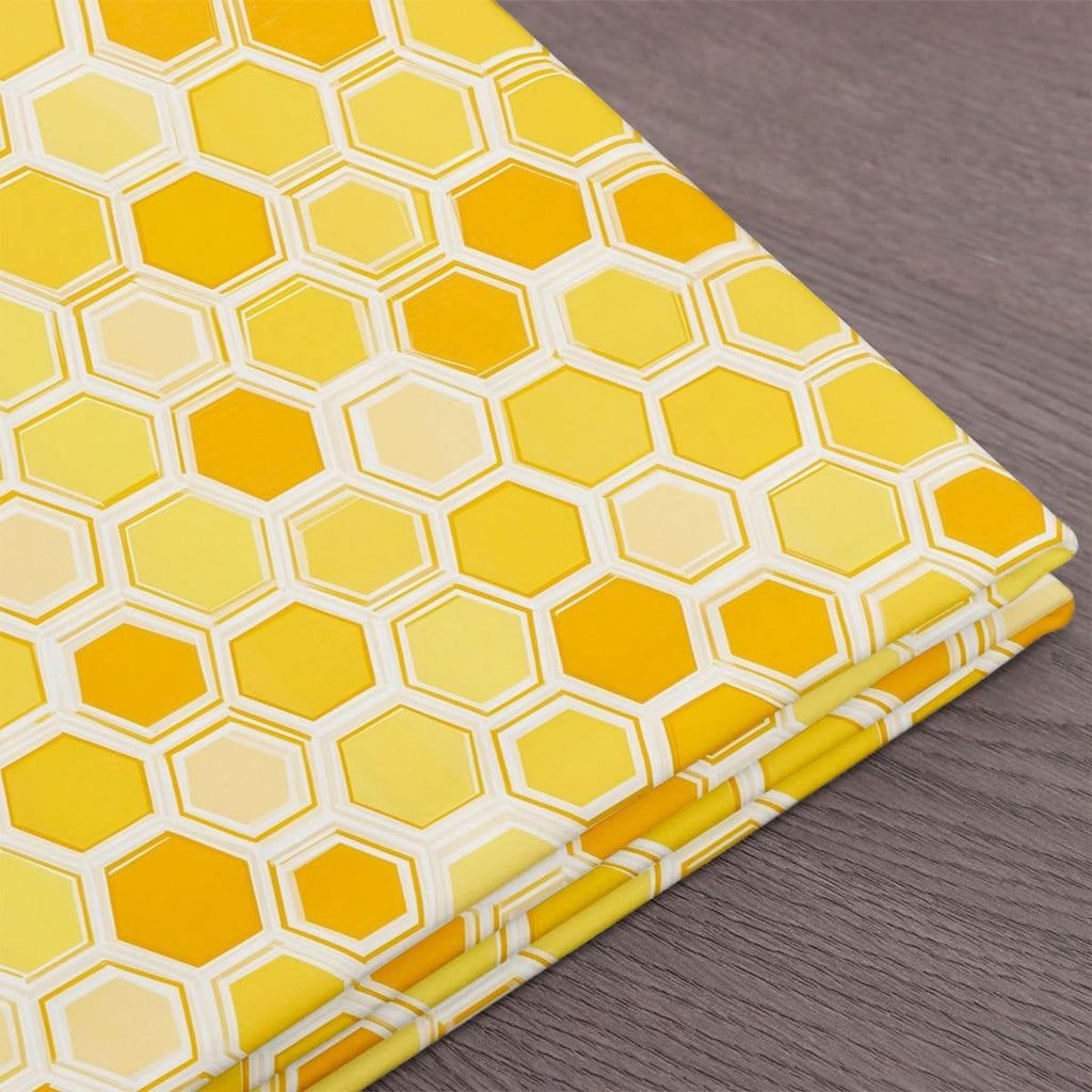 Honeycomb Fabric by The Yard Hexagon Theme Soft Polyester Fabrics for Chairs Sofa Geometrical Beehive Craft Fabric