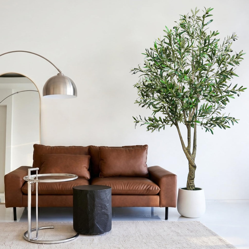 7Ft Olive Tree Artificial Indoor Faux Olive Tree with Elegant Large Planter