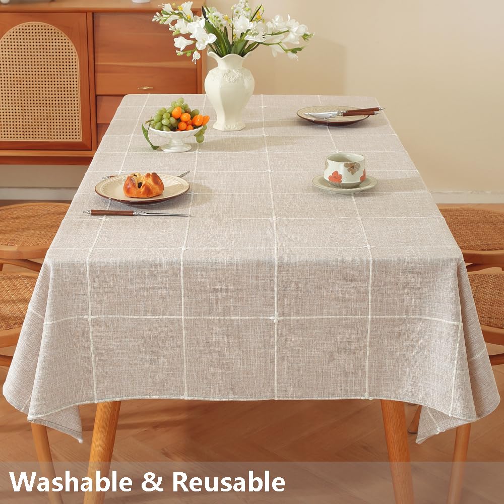 Extra Long Tablecloth 120 Inch Cloth Tablecloths Table Cover for 8 Foot Tables Farmhouse Washable