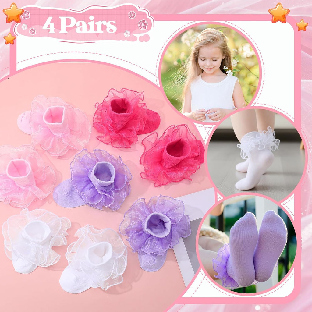 Girls Big Ruffle Socks Soft Cute Classic Toddler
