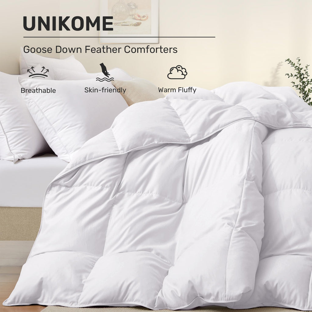 King Size Goose Feather Down Fiber Comforter White Duvet Insert