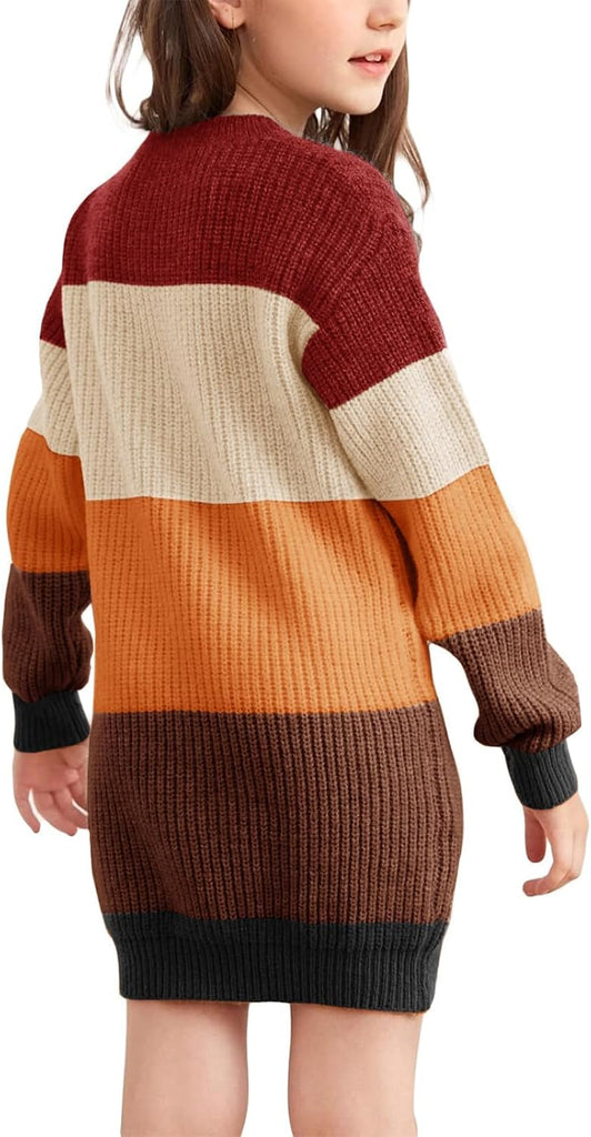 Girls Long Sleeve Knit Dress Pullover Sweater Bodycon Dresses