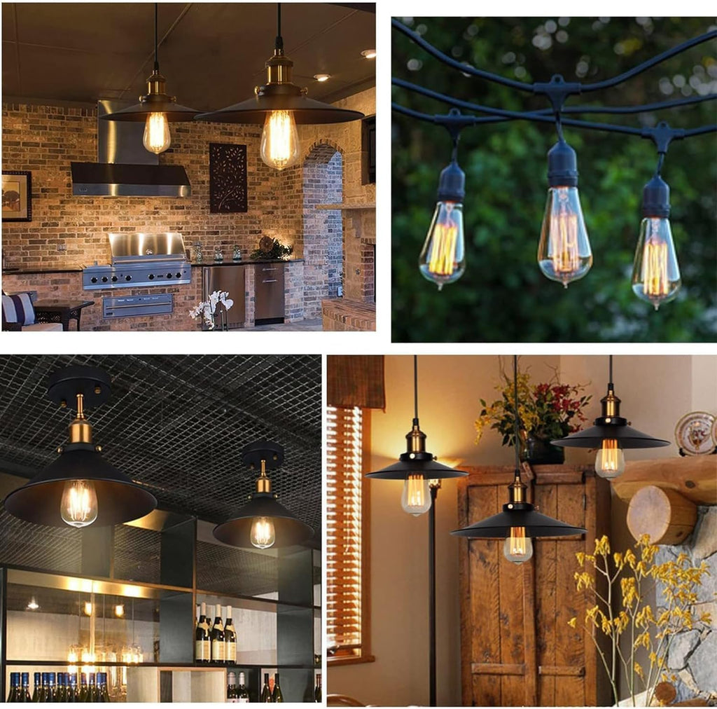 6 Pack ST64 Light Bulbs 8W Dimmable Vintage LED Edison Bulbs ST64 Antique LED Filament Bulbs 80 Watt Equivalent Warm