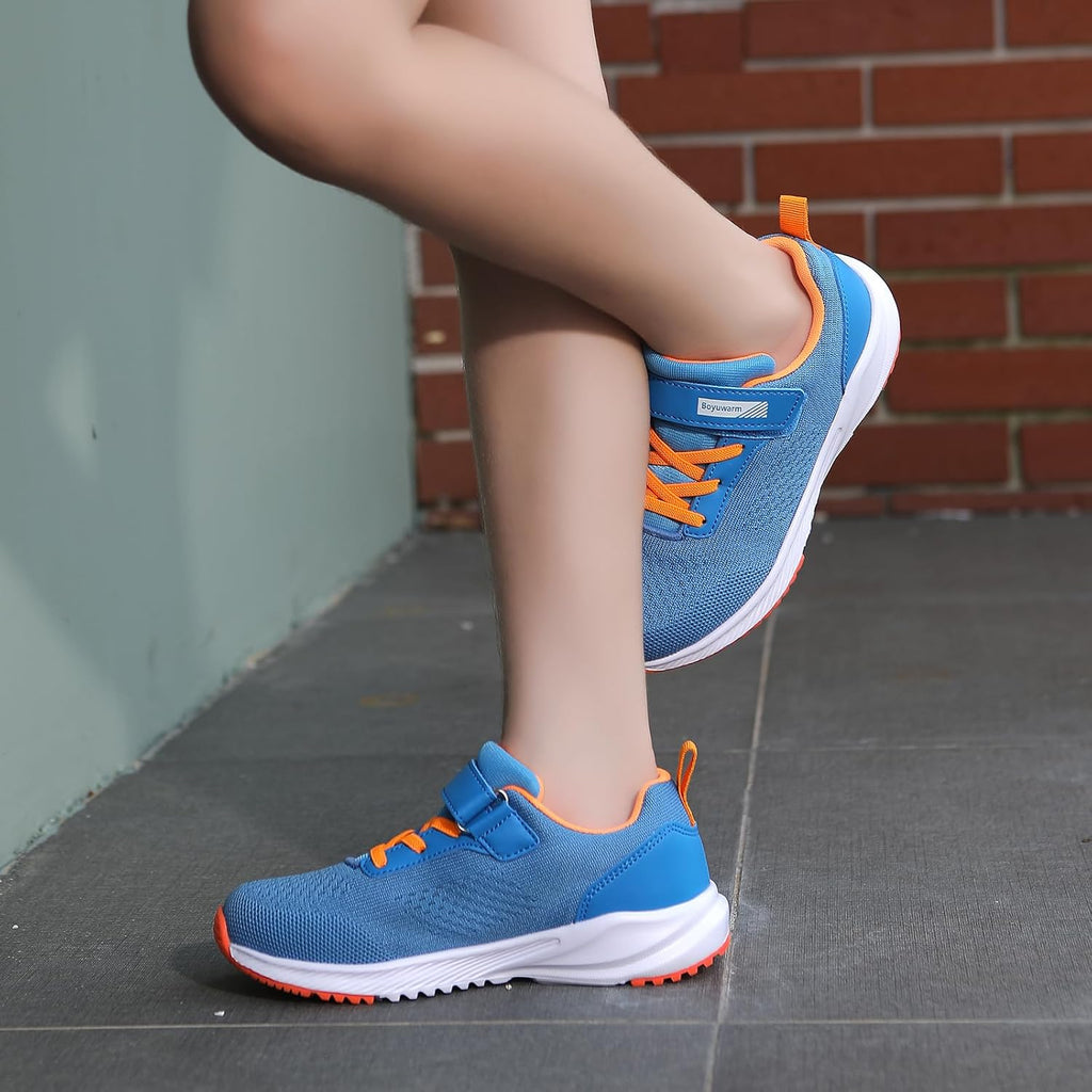 Kids Athletic Tennis Shoes, Lightweight Running Sneakers, Non-Slip Sport Shoes, Boys Girls