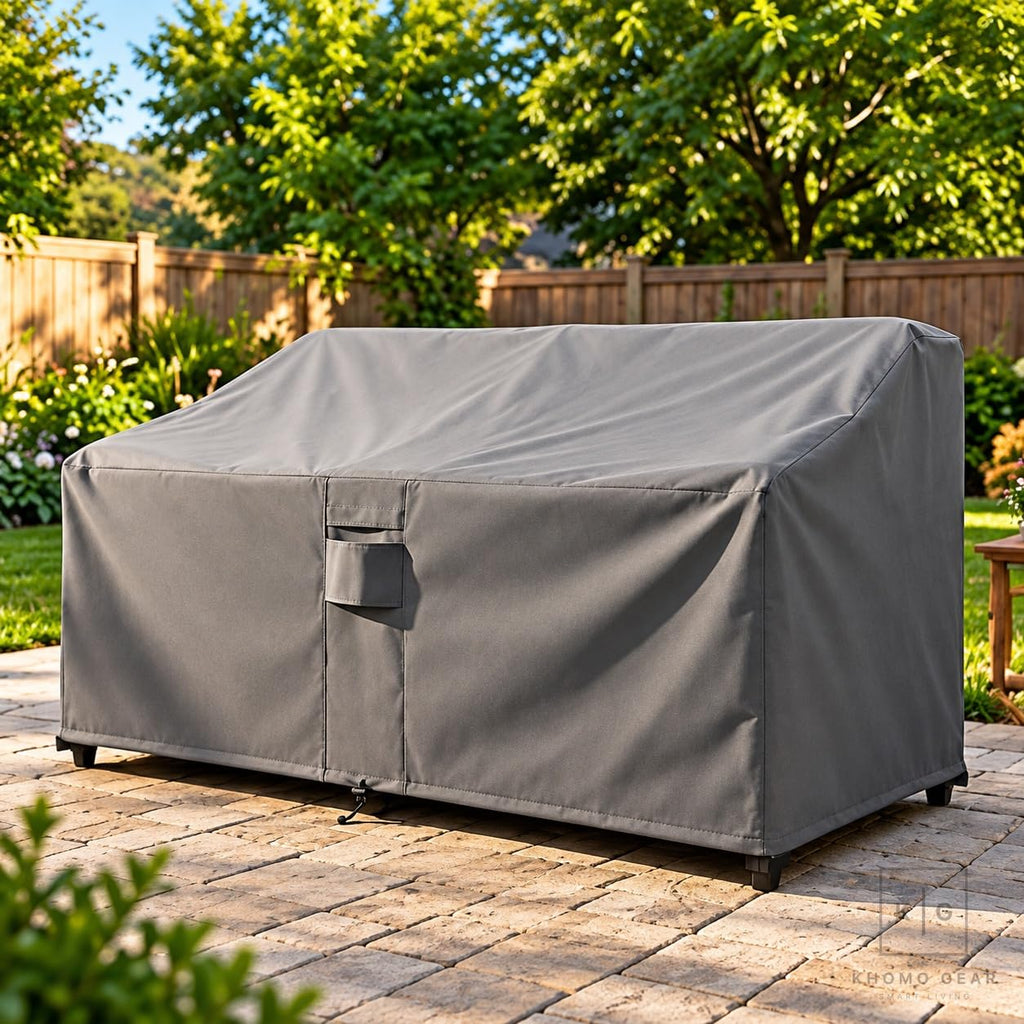 Outdoor Loveseat Cover Waterproof, 2-Seater Patio Couch and Sofa Cover with Air Vents and Leg Straps - 58" W x 31" D