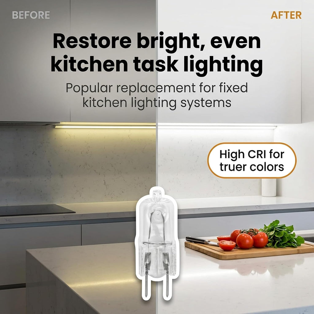 10 Pack-G8 50W 120V Halogen Light Bulbs JCD Type 110v 130v 50 Watt T4 G8 Under Cabinet Puck Lamp 120 Volt