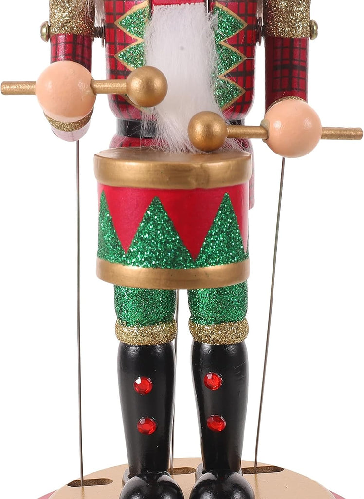 Wooden Nutcracker Figurine Retro Music Box Christmas Decoration