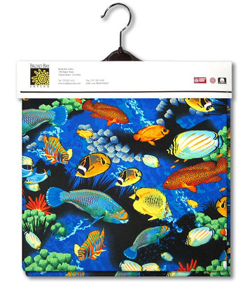 Tropical Fish Lined 1yd by 54 in Wide Coral Reef 100% Cotton Material Lined on Underside for Sewing Projects Like
