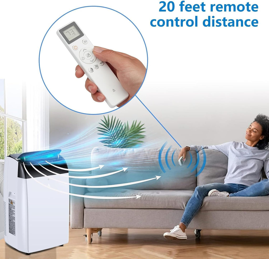 12000 BTU Portable Air Conditioners with Remote Control, 3-in-1 Free Standing Cooling AC Unit with Fan & Dehumidifier