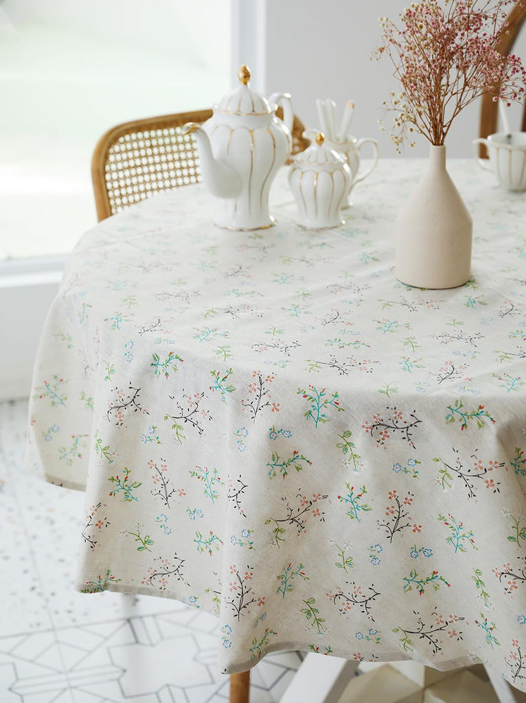 Pastoral Round Table Cloth 100% Polyester Fabric 60 Inch Diameter