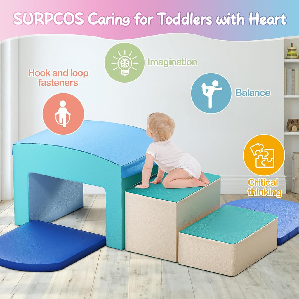 Foam Climbing Blocks for Toddlers - Soft Play Set for Toddlers 1- Climbing Toys - Baby Climbing Gym Foam