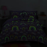 Full Comforter Set for Girls-7 Pieces Purple Rainbow Glow in the Dark Full Bedding Sets for Kids