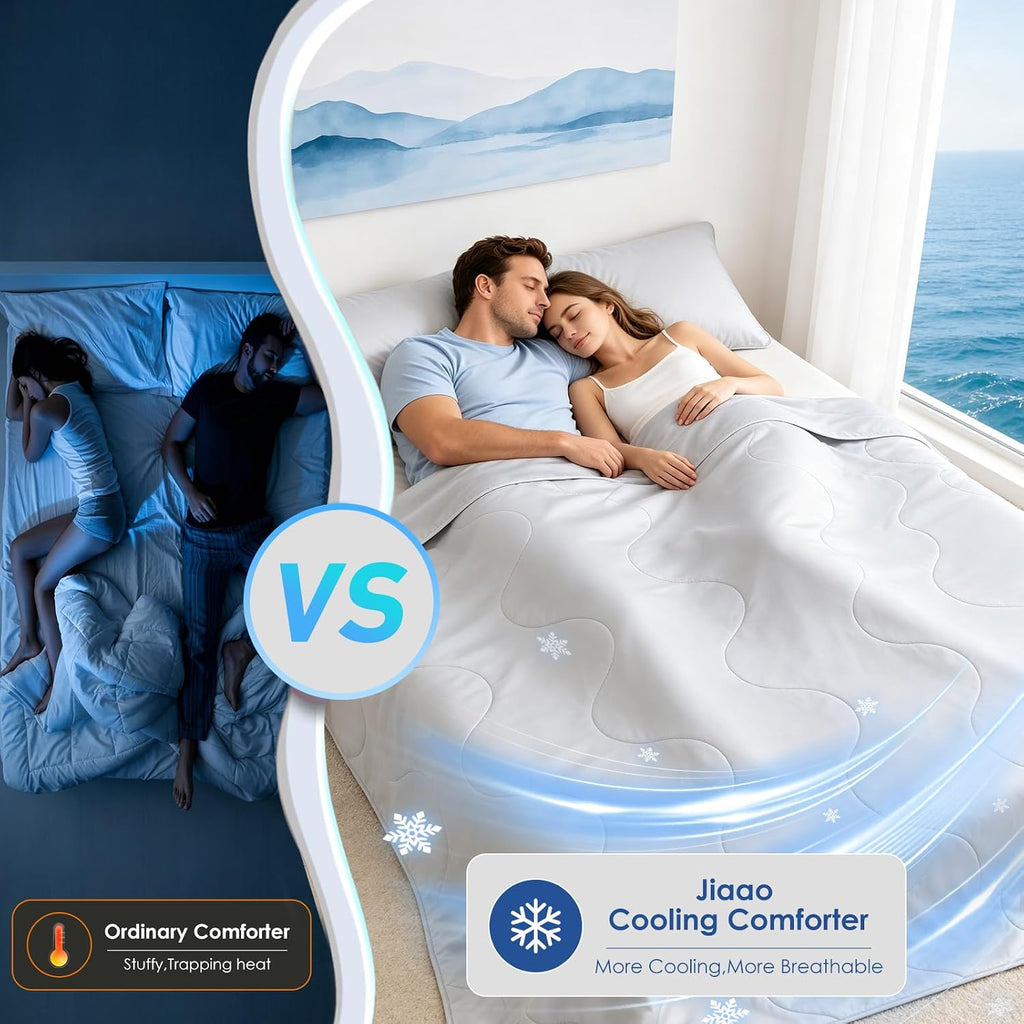 Summer Cooling Comforter Queen Size, Ultra Cooling Blankets for Hot Sleeper | Q-Max 0.55 Lightweight Below Zero