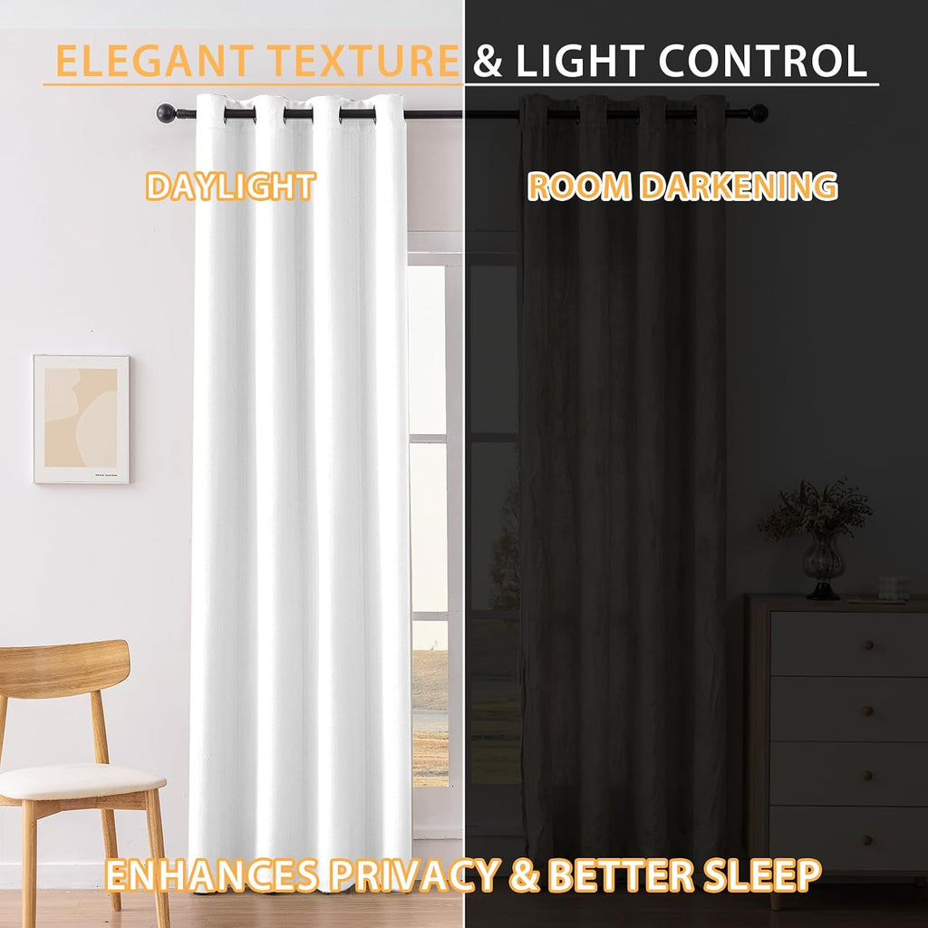Waterproof Blackout Curtains,Blackout Curtains 84 inch Long for Living Room Grommet Drapes Insulated Thermal Light