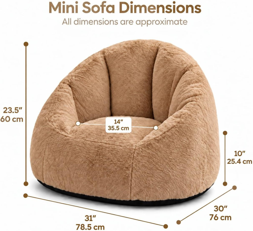 Small Bean Bag Chair for Kids, Children Mini Bean Bag Sack, Foam Filling, Includes Removable and Machine Washable