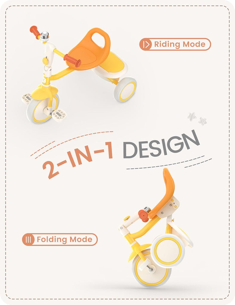 Toddler Tricycle with Bell, Kids Tricycle Age 18 Months to 5 Years, Kids Trike, Toddler Bike for 1.5-5 Year Olds