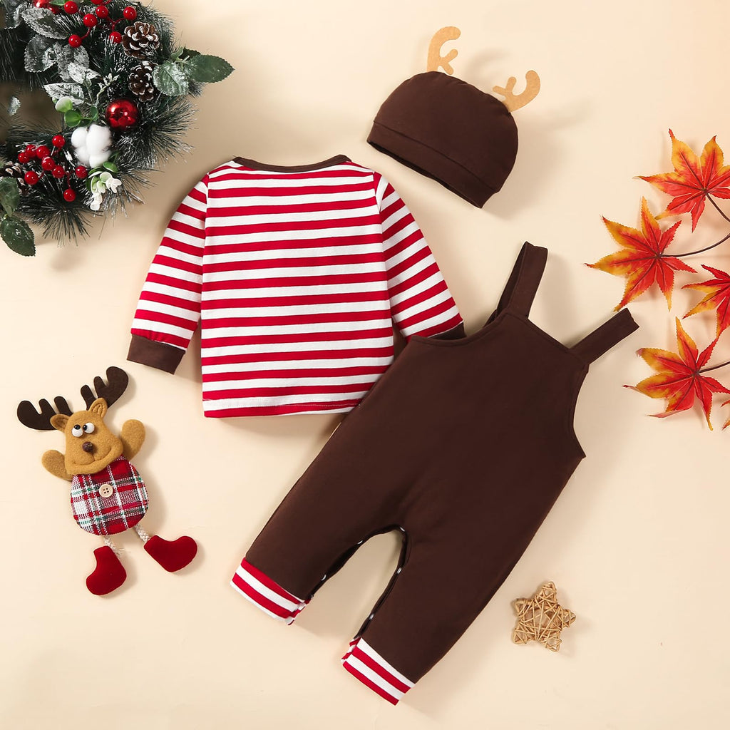 Baby Boy Christmas Clothes, Infant baby Boy Xmas outfits, 3pcs My First Christmas Outfits Set