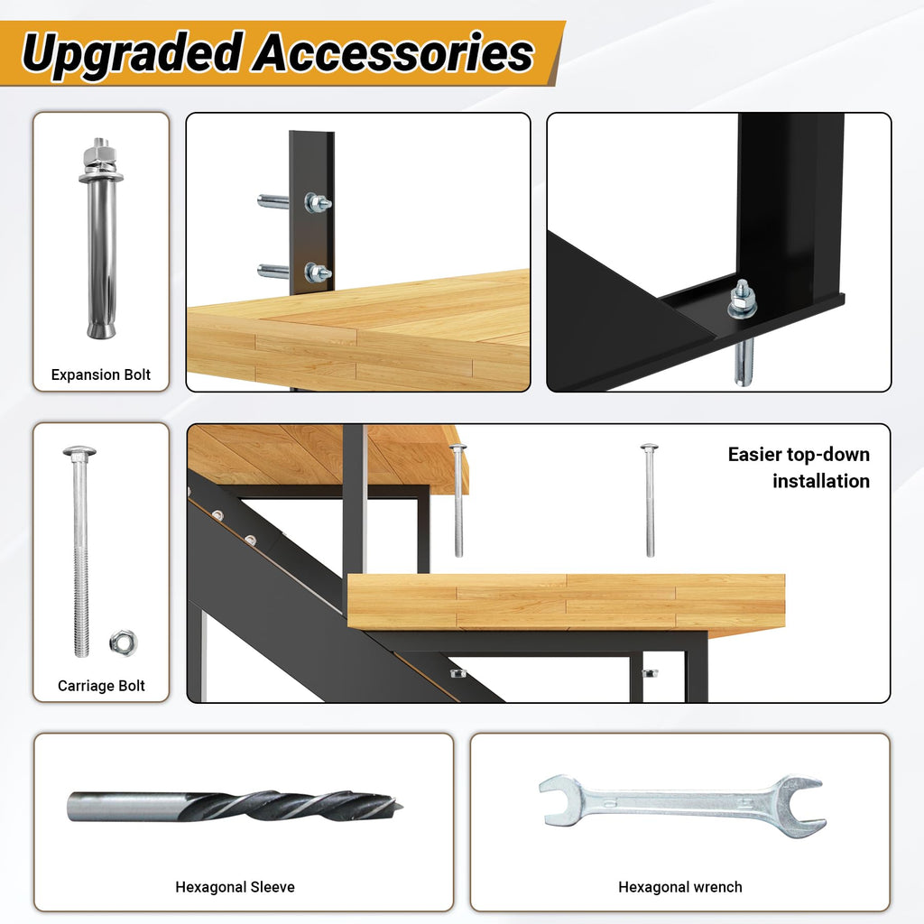 Steel Stair Step Riser 1-Step 3 Pack, Sturdy Metal Stair Stringer