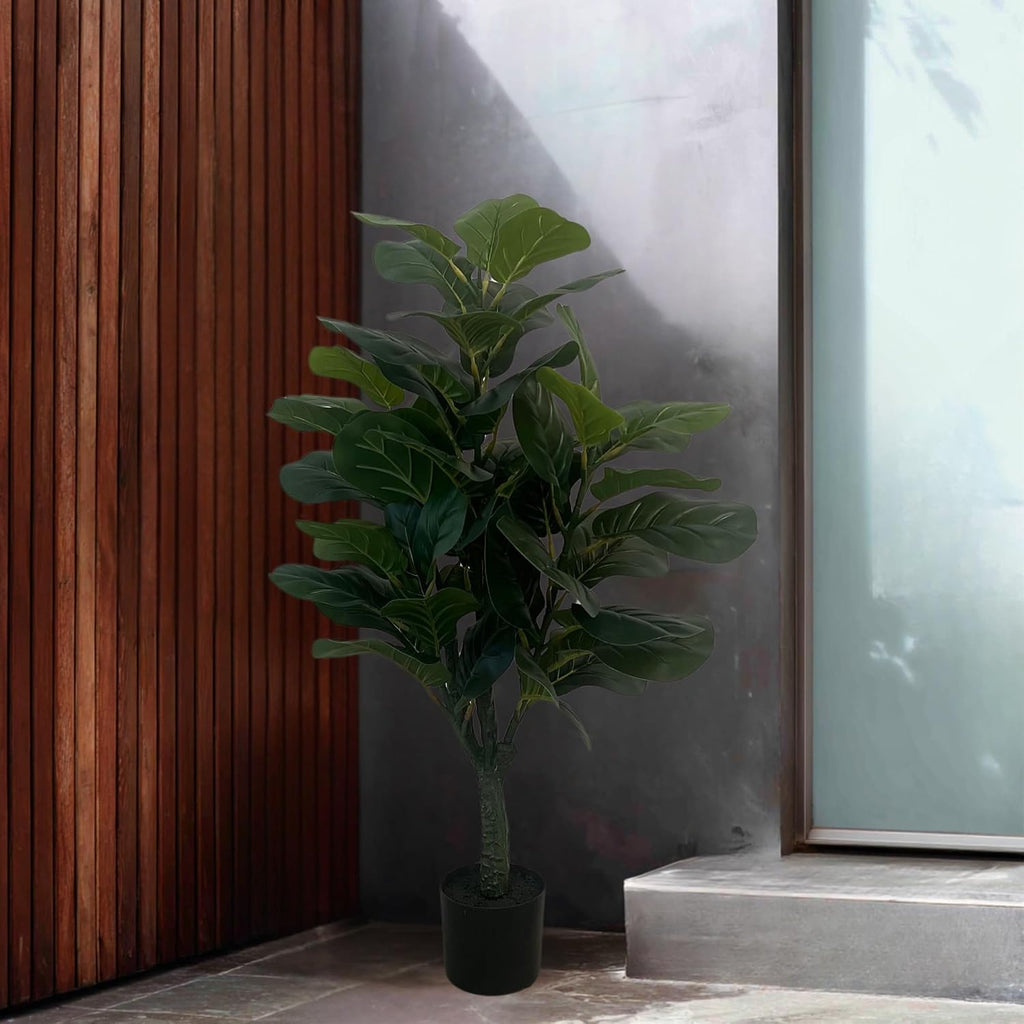 3ft Artificial Fiddle Leaf Fig Tree, Realistic Leaves Faux Ficus Lyrata Floor Plant Home, Living Room and Office