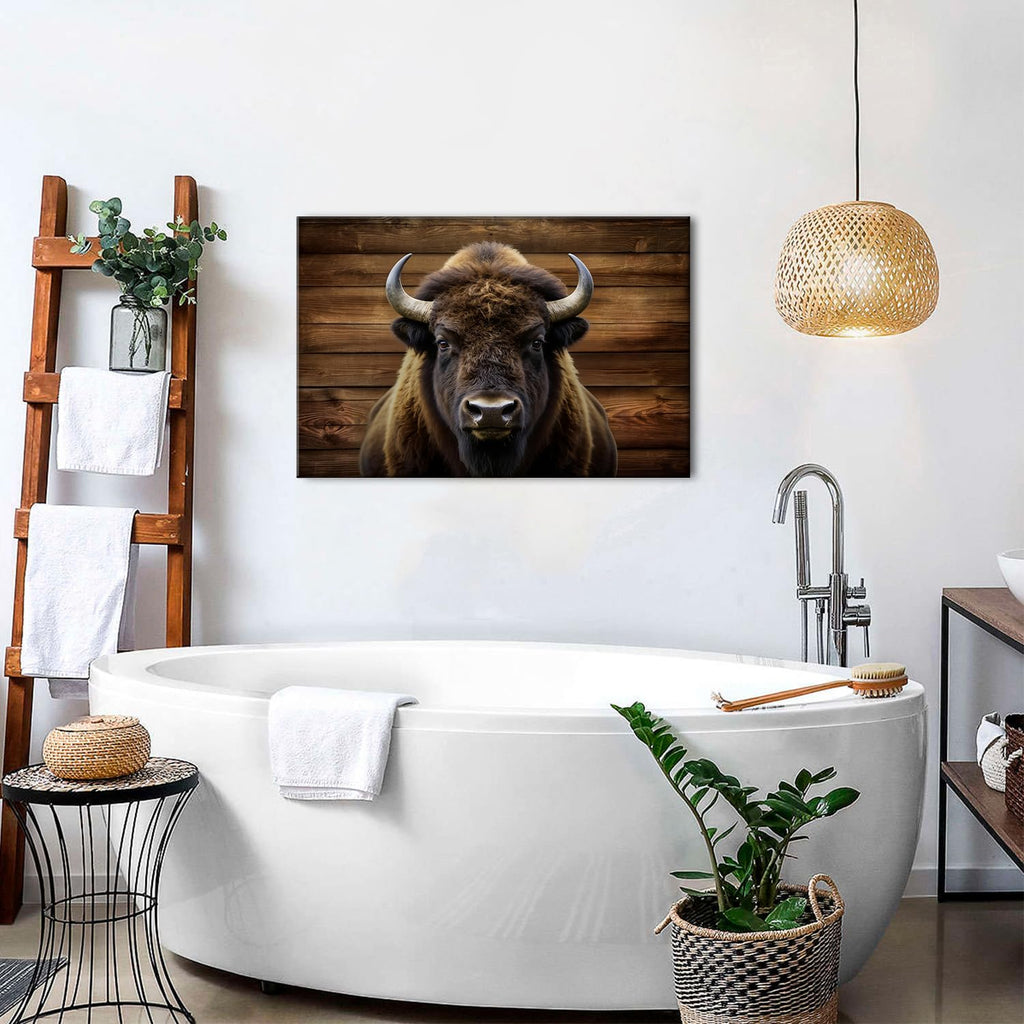 Buffalo Wall Art American Bison Pictures Canvas Wall Decor Rustic Farmhouse Animal Prints Western Wildlife Painting